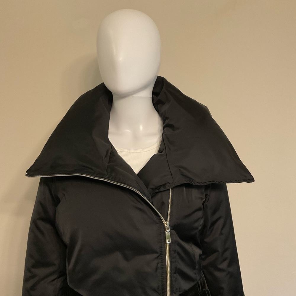 White House Black Market Puffer Coat~Velvet Accents~Small~Black~NWOT! - Picture 7 of 10
